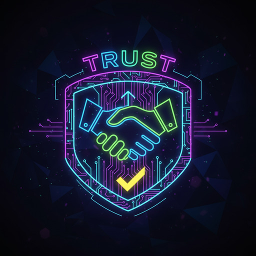 Handshake badge symbolizing transparency