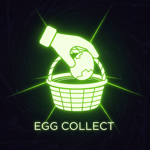 Egg collect icon with lime glow