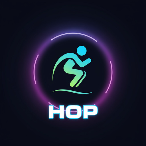 Hop icon with soft neon halo