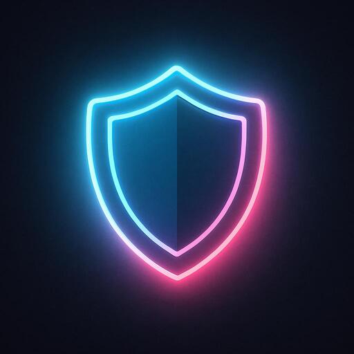 Soft shield with lime-violet halo