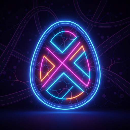 Neon egg tile with glossy outline