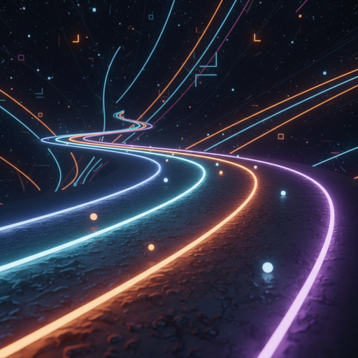 Three mellow lanes with neon lines